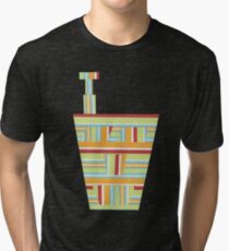 Stripped Engineering (Facemadics colorful contemporary abstract face) Tri-blend T-Shirt
