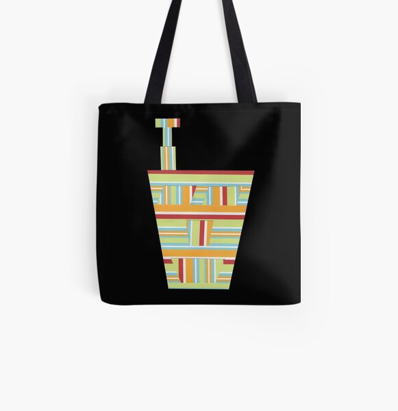 Stripped Engineering (Facemadics colorful contemporary abstract face) All Over Print Tote Bag