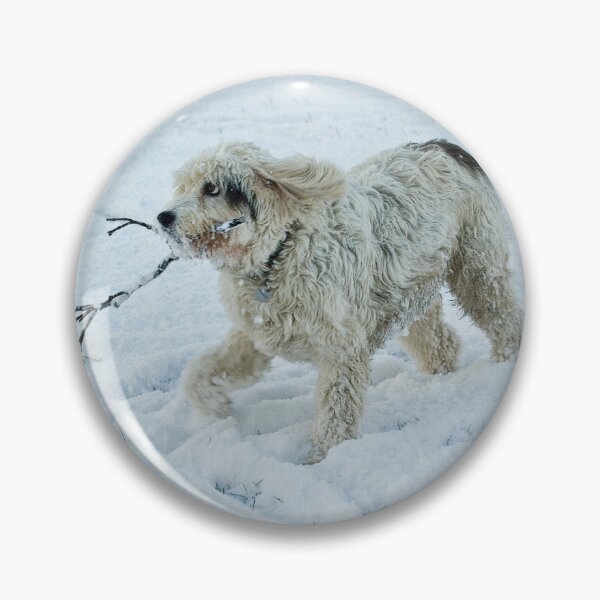 Artikelvorschau, Weißer Hund spielt mit einem Stock im Schnee entworfen und verkauft von bailey-cooper.