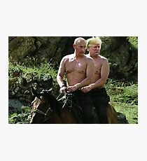 Trump And Putin Riding Horse Meme Photographic Print