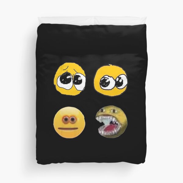 cursed hand emoji, scary and funny smiley face. - Cursed - Pillow