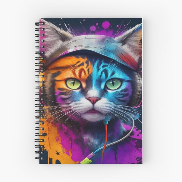 Item preview, Gato pirata colorido sorprendido-Gatos con auriculares designed and sold by FineStudios.