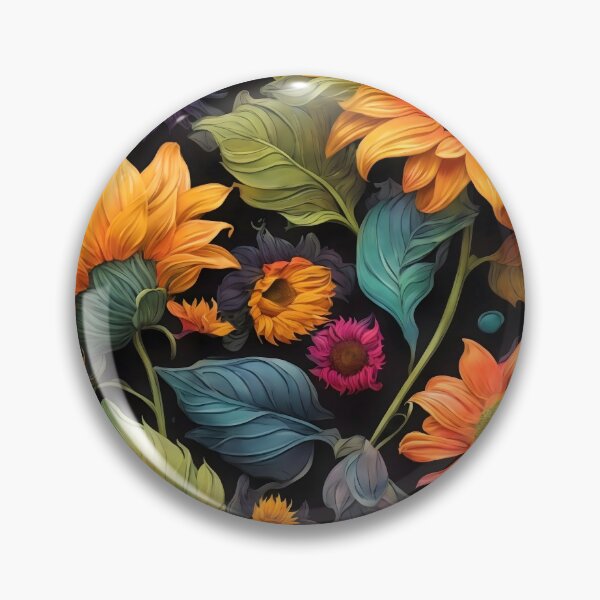 Item preview, Whimsical Watercolor Dark Floral Sunflower Pattern #45 designed and sold by Rae-SunshineArt.