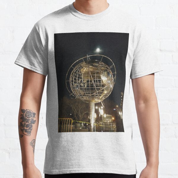 Sphere, New York, Manhattan, Brooklyn, New York City, architecture, street, building, tree, car,   Classic T-Shirt
