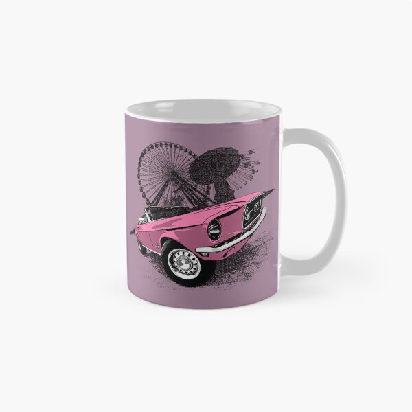 Artikelvorschau, Rosa 68 Mustang vor Karnevalskulisse entworfen und verkauft von Glenn Mueller.