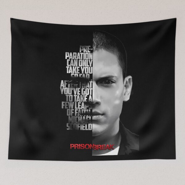 Item preview, Black and white Michael Scofield, Prison Break quote. designed and sold by LavaAryana.