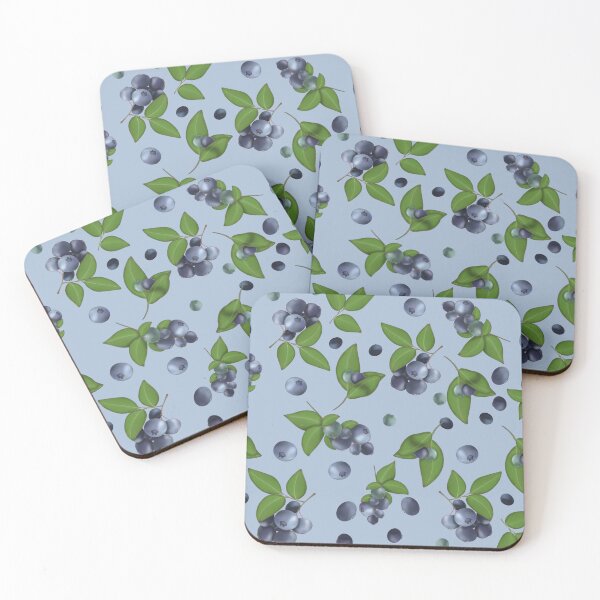 Item preview, Blueberries on a blue background designed and sold by Natalia Ruzhyna.