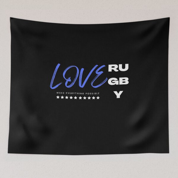 Aperçu de l'œuvre Love rugby blue, make everything possible créée et vendue par Grafixfun.