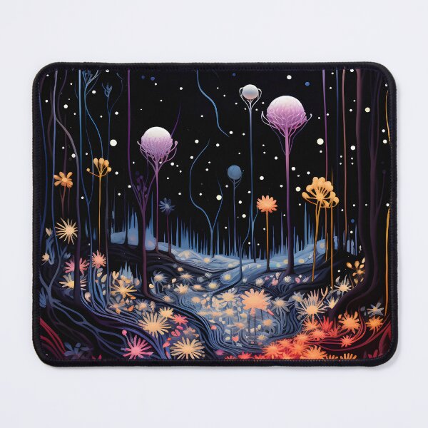 Item preview, Fairy Cosmic Landscape of Flowers and Space Sky with Shining Stars designed and sold by Je-we.