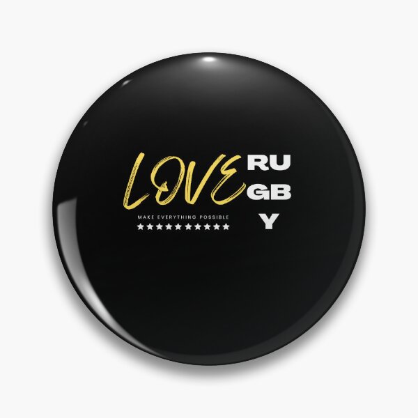 Aperçu de l'œuvre Love rugby yellow, make everything possible créée et vendue par Grafixfun.