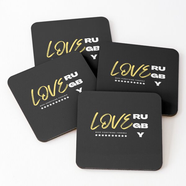 Aperçu de l'œuvre Love rugby yellow, make everything possible créée et vendue par Grafixfun.