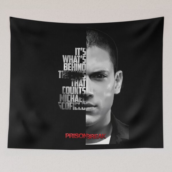 Item preview, Black and white Michael Scofield, Prison Break quote. designed and sold by LavaAryana.