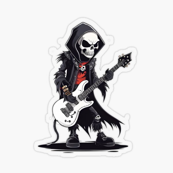 Grim Reaper Underwear Humor Skateboard Guitar Phone Sticker / Sticker MatL