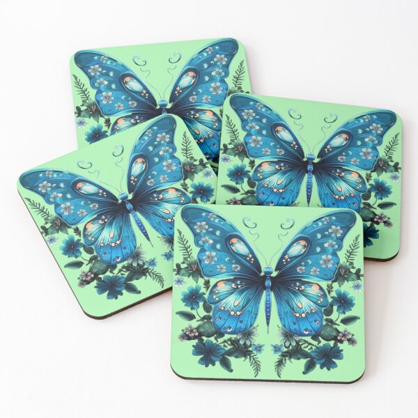 Item preview, Blue Butterfly Watercolor Clipart designed and sold by RadekArt.