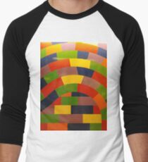 Colorfulness, New York, Manhattan, Brooklyn, New York City, architecture, street, building, tree, car,   Men's Baseball ¾ T-Shirt