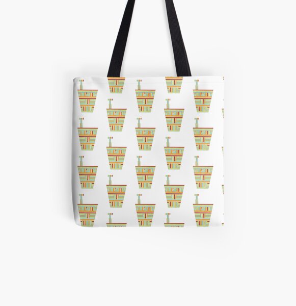 Stripped Engineering Repeat (Facemadics abstract face colorful face) All Over Print Tote Bag