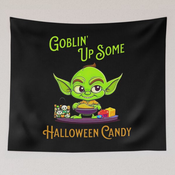 Aperçu de l'œuvre Goblin prépare des bonbons d'Halloween créée et vendue par 5PointsDigital.