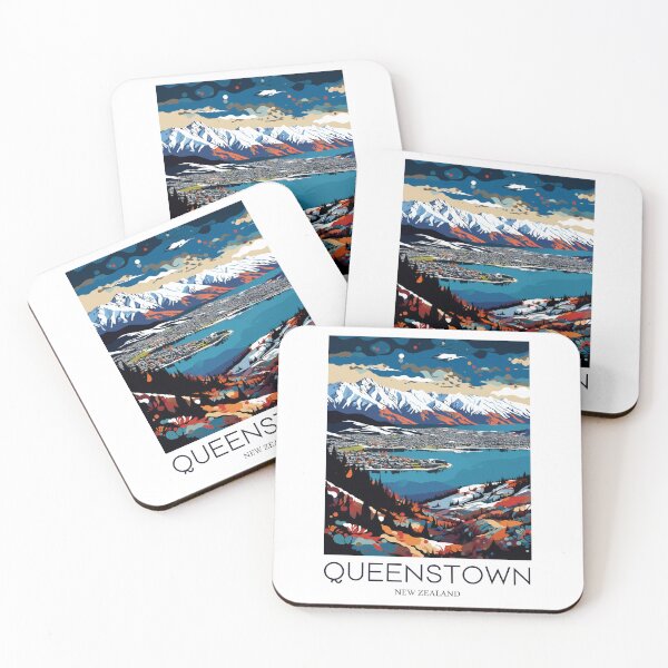 Item preview, A Pop Art Travel Print of Queenstown - New Zealand designed and sold by StudioRedKoala.