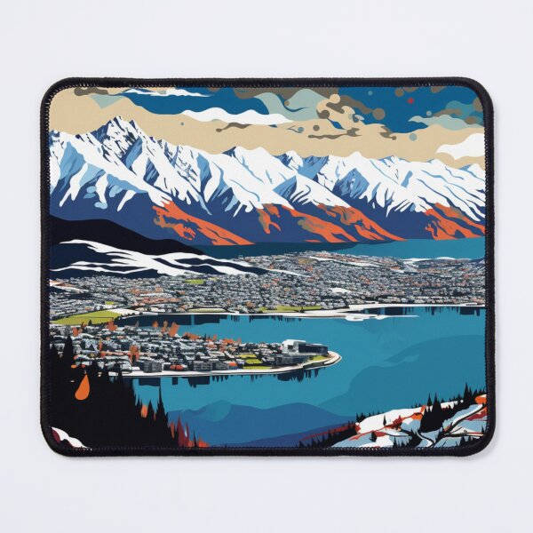 Item preview, A Pop Art Travel Print of Queenstown - New Zealand designed and sold by StudioRedKoala.