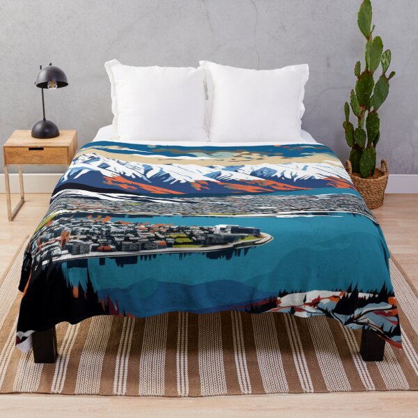 Item preview, A Pop Art Travel Print of Queenstown - New Zealand designed and sold by StudioRedKoala.
