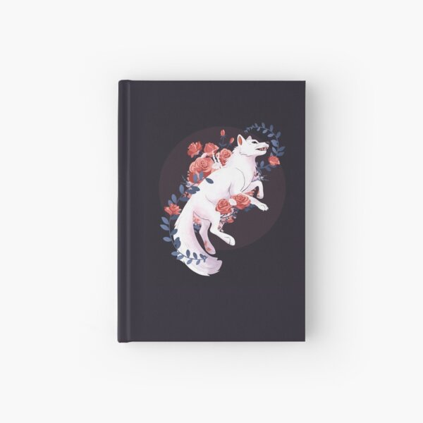 White Flower Wolf Hardcover Journal