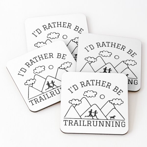 Item preview, Id rather be trail running mountains and runners with a dog designed and sold by wejollydigitals.