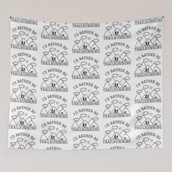 Item preview, Id rather be trail running mountains and runners with a dog designed and sold by wejollydigitals.