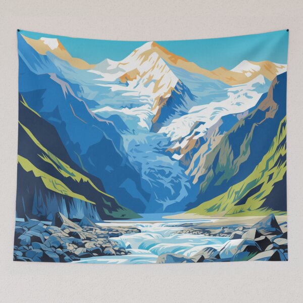 Item preview, A Pop Art Travel Print of the Franz Josef Glacier - New Zealand designed and sold by StudioRedKoala.