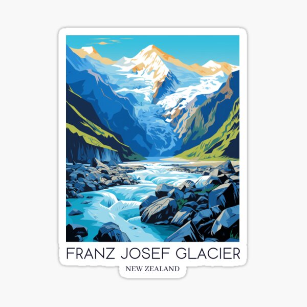 Item preview, A Pop Art Travel Print of the Franz Josef Glacier - New Zealand designed and sold by StudioRedKoala.
