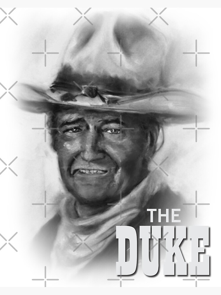 John Wayne le duc portrait noir et blanc Poster