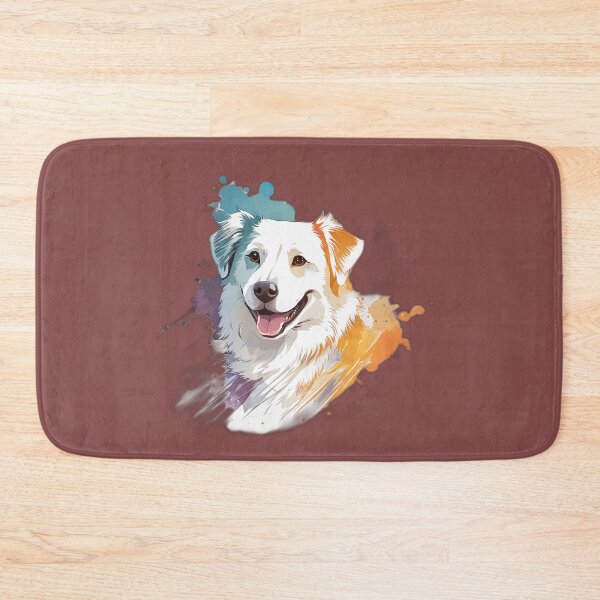 Item preview, Cotralian Dog Art: Smiling White Cotralian (Australian Shepherd x Cocker Spaniel) Dog Lover Gift  designed and sold by NicePets.