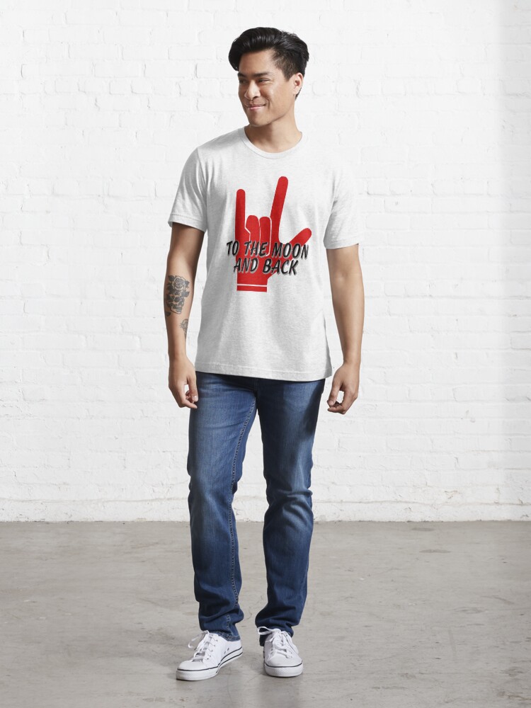 Alternate view of Love You To The Moon and Back Sign Language Essential T-Shirt