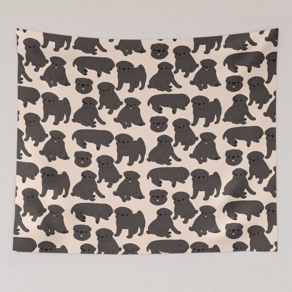 Item preview, Cute black pug dog pattern  designed and sold by Yaragold.