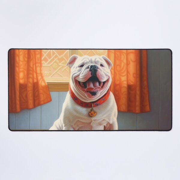 Item preview, White Bulldog on Orange Carpet designed and sold by YoPedro.