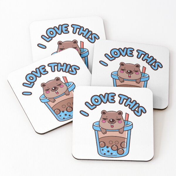 Item preview, capybara love bubble tea designed and sold by Koolzilla.