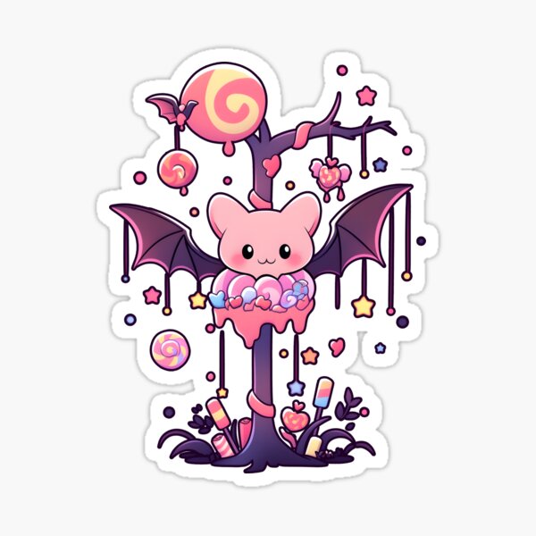 Creepy Cute Ghost Sticker Halloween Pastel Goth Kawaii Daisy 