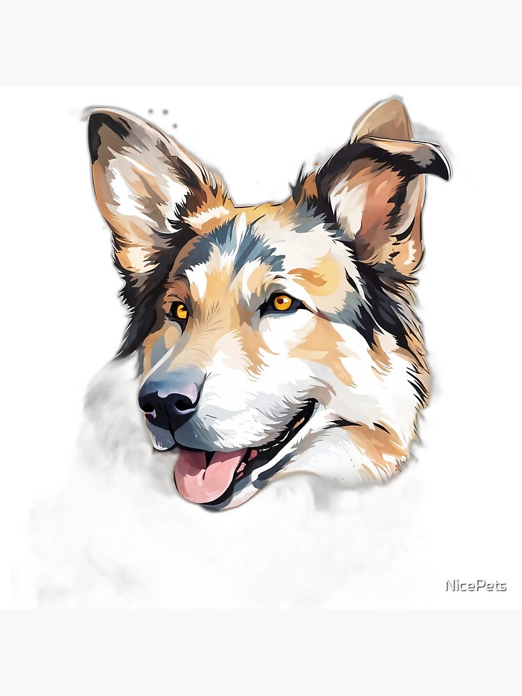 Corman Shepherd Dog Smile: Corgi x German Shepherd Dog Art