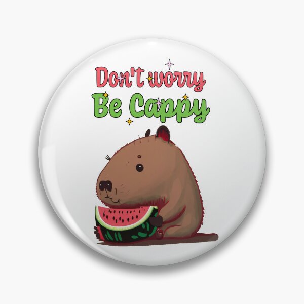 Item preview, Dont worry be Cappy - Cute Capybara eating watermelon designed and sold by happy-capy.