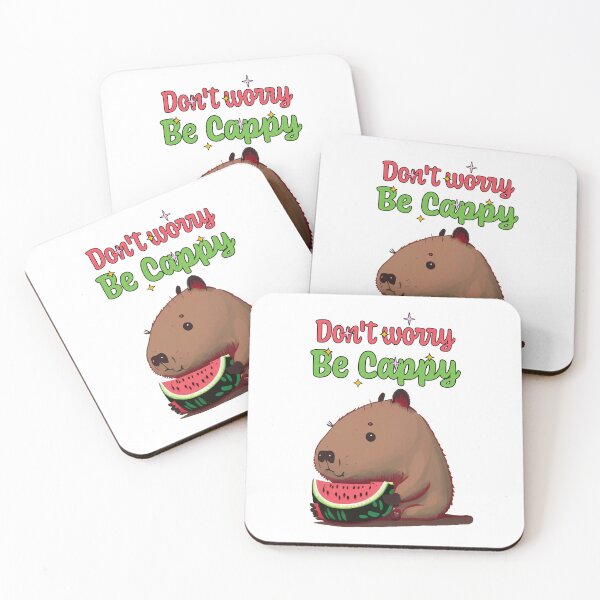 Item preview, Dont worry be Cappy - Cute Capybara eating watermelon designed and sold by happy-capy.