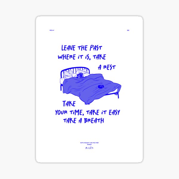Minimalist Song Lyrics: 'Take a Rest' – Music Poster, Rilès Sticker