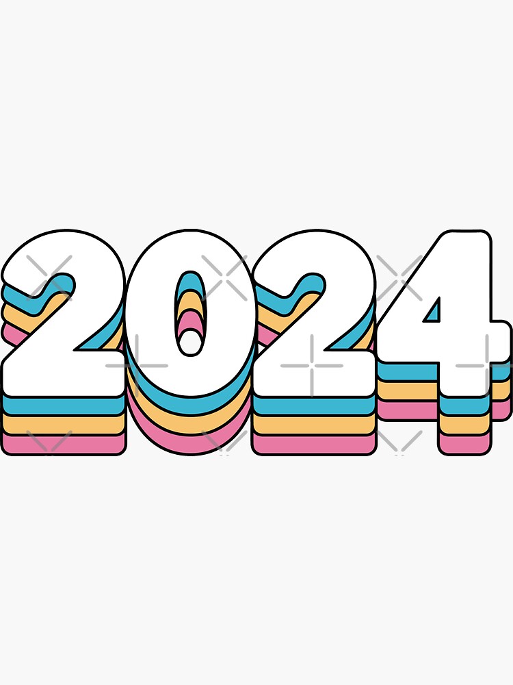 Carte de bonne année 2024 explosion de couleurs