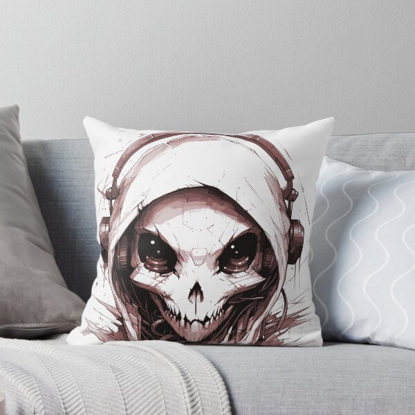 Item preview, Futuristic skull with headphones designed and sold by atzek.