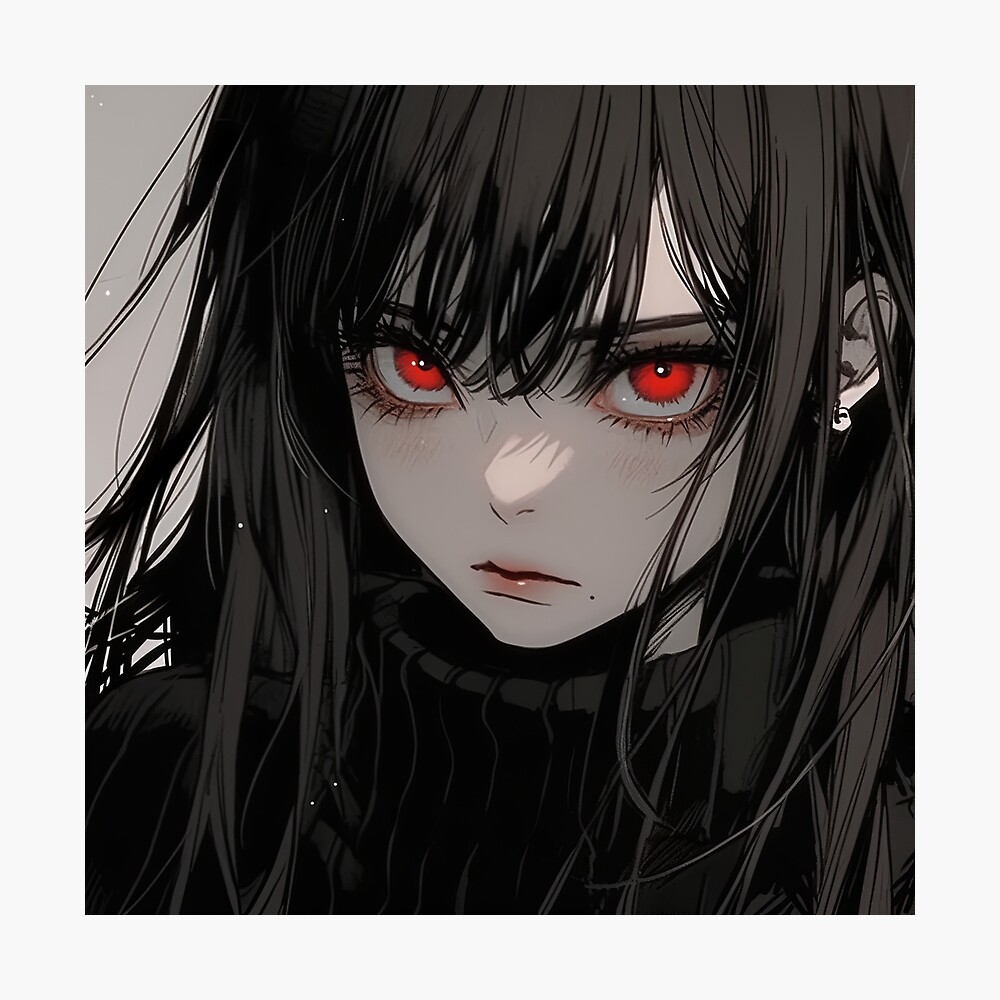 Dark Red and Black Anime Girl