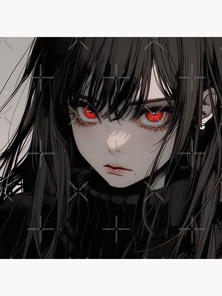 Dark Red and Black Anime Girl | Sticker