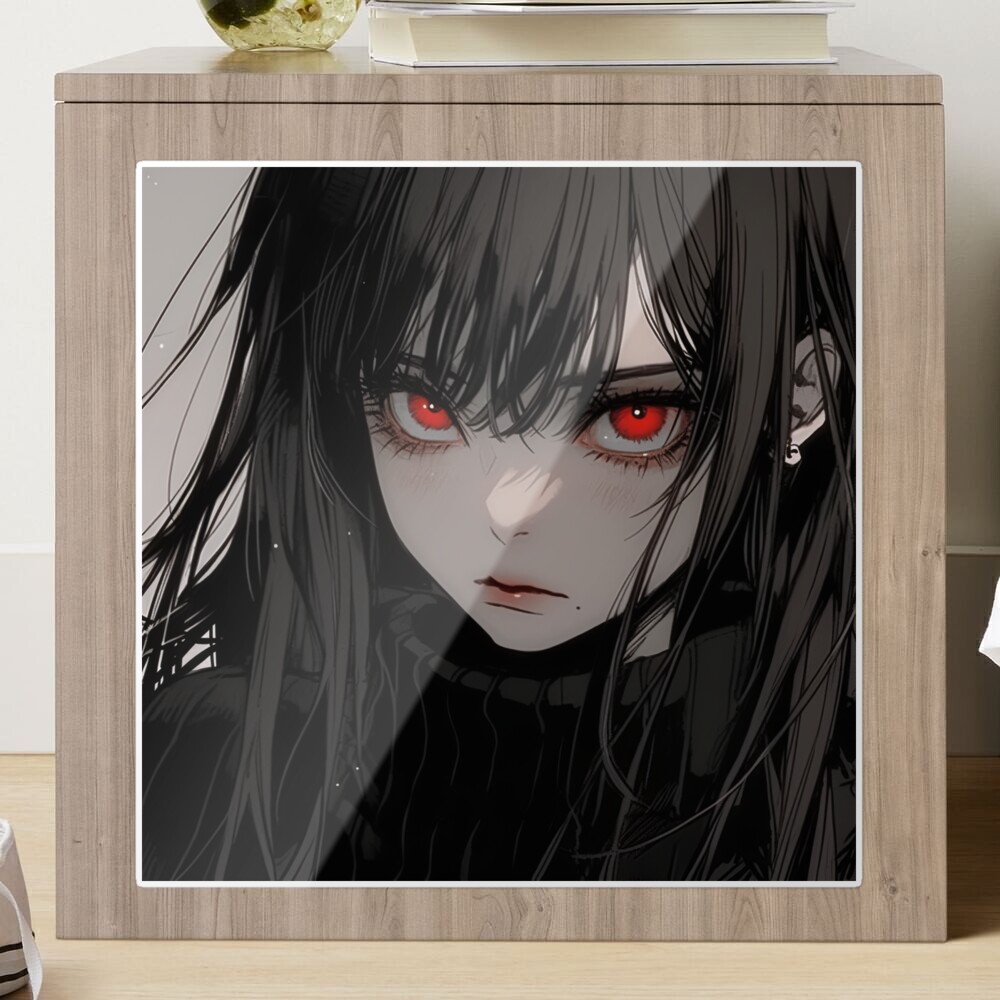 Dark Red and Black Anime Girl Poster for Sale by bubblegoth