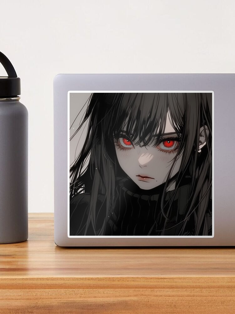 Dark Red and Black Anime Girl | Sticker