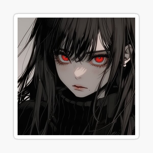 Dark Red and Black Anime Girl Poster for Sale by bubblegoth