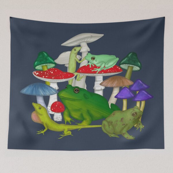 Item preview, Frogs and Mushrooms Bright designed and sold by Sarah McDonough.