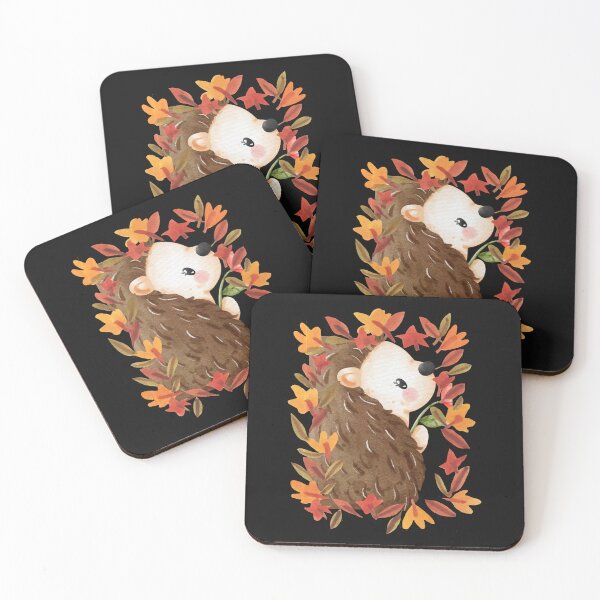 Item preview, Cute Hedgehog Autumn Leaves Fall Sticker designed and sold by Gear Camel.