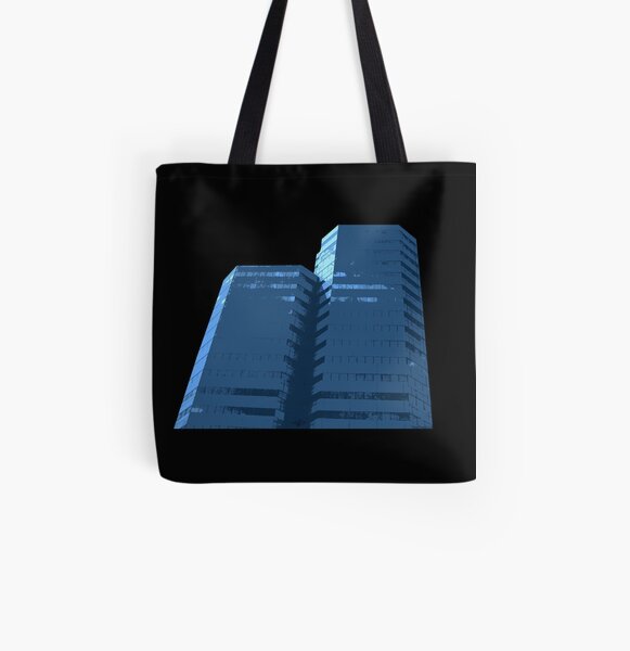 Blue Groovy Gray (Facemadics colorful abstract photography) All Over Print Tote Bag